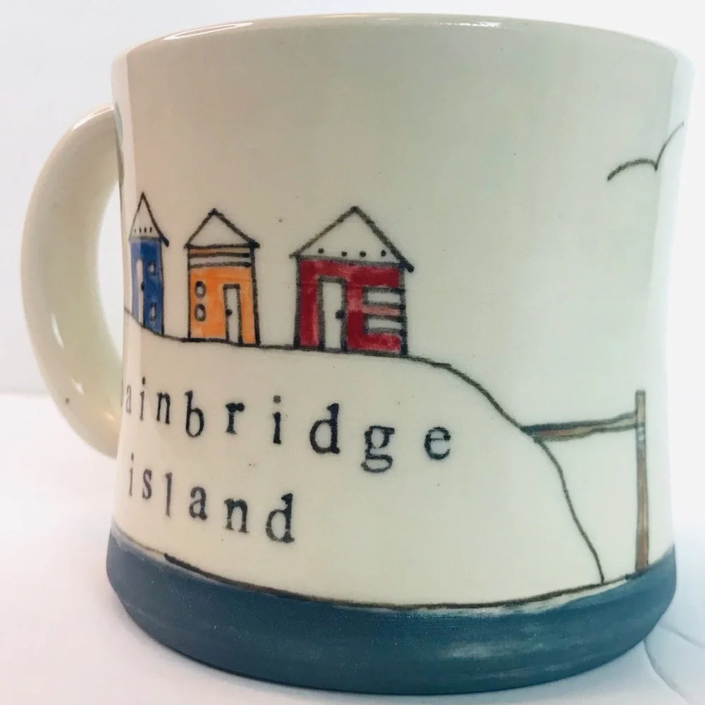 Downing Pottery Bainbridge Island Mug in Dark Blue